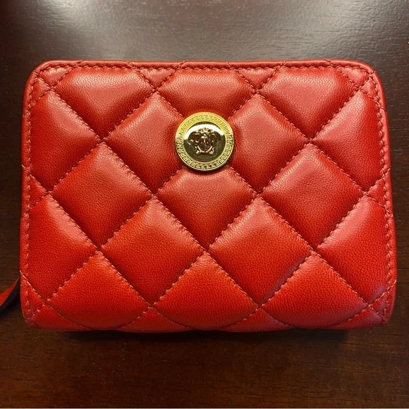 Versace Medusa Quilted Leather Compact Wallet - Picture 1 of 8